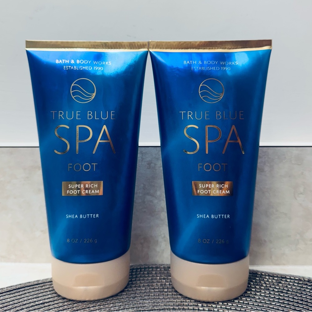 NWT Bath & Body Works True Blue Spa Super Rich Foot Cream Set of 2